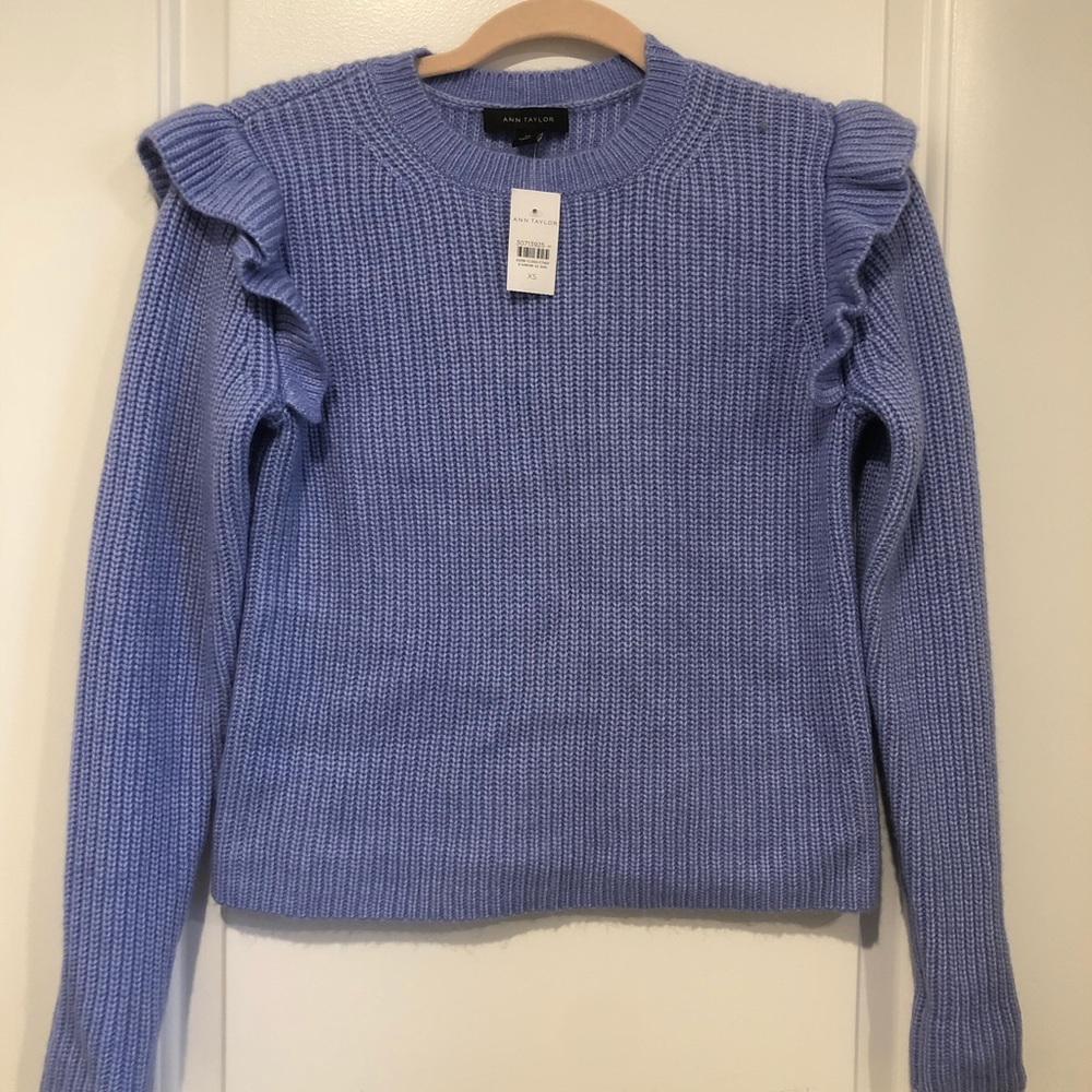 NWT Ann Taylor ruffle shoulder sweater